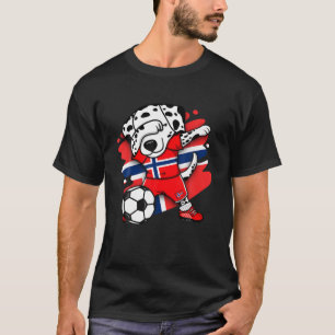 T-shirt Dabbing Dalmatian Norvège Fans de football Jersey 