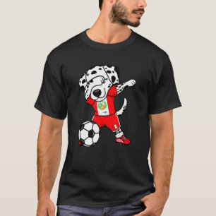 T-shirt Dabbing Dalmatian Pérou Fans de football Jersey Pe