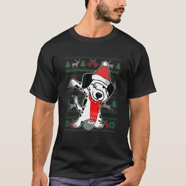 T-shirt Dabbing Dalmatie laide de Noël Sweater Party Cos (Devant)