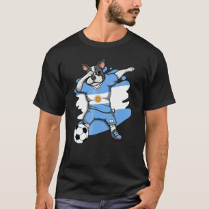 T-shirt Dabbing French Bulldog Argentine Soccer Fan Jersey