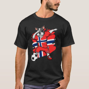 T-shirt Dabbing French Bulldog Norvège Fans de football Je