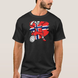 T-shirt Dabbing French Bulldog Norway Volleyball Fan Jerse