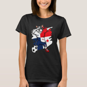 T-shirt Dabbing French Bulldog Panama Soccer Fans Jersey F