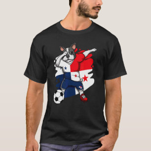 T-shirt Dabbing French Bulldog Panama Soccer Fans Jersey F