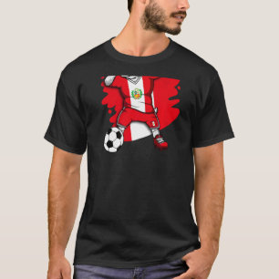 T-shirt Dabbing French Bulldog Pérou Fans de football Jers