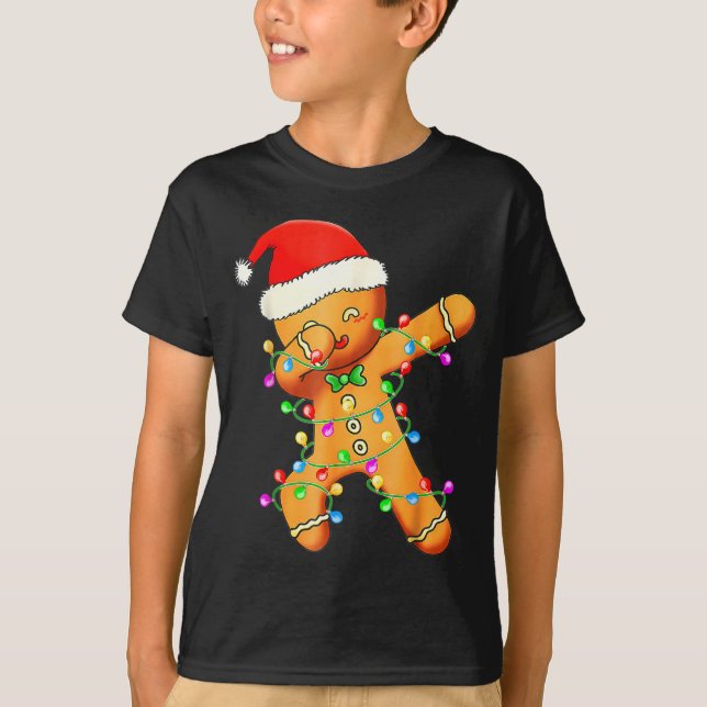 T-shirt Dabbing Gingerbread Christmas  (Devant)