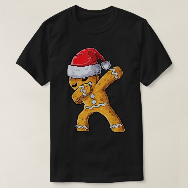 T-shirt Dabbing Gingerbread Man Funny Christmas Design (Design devant)