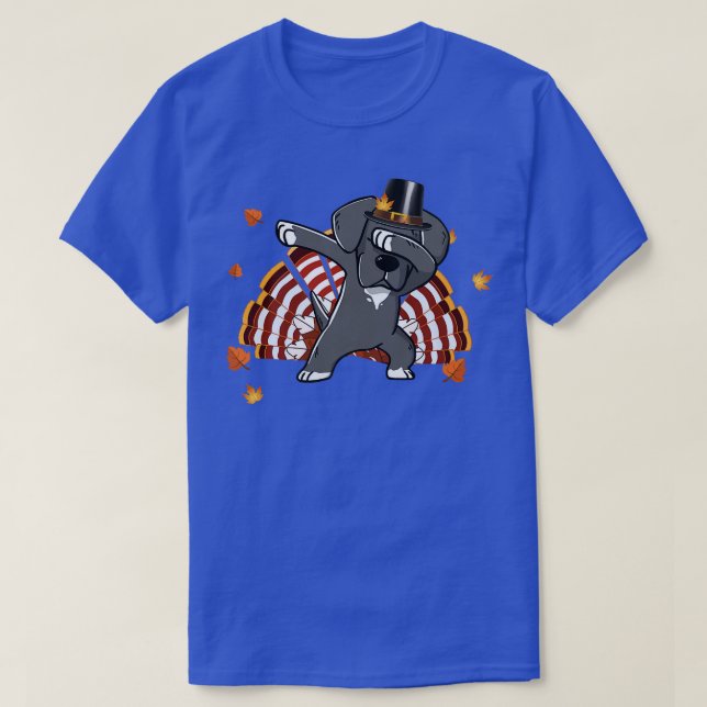 T-shirt Dabbing Great Dane Thanksgiving Day Chien Pilgrim  (Design devant)