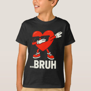 T-shirt Dabbing Heart Célibataires Bruh Mème Drôle Saint V