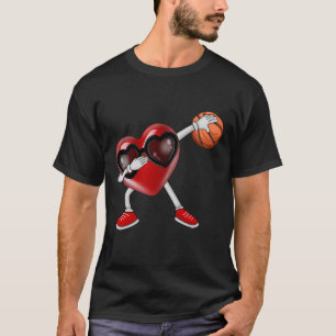 T-shirt Dabbing Heart Dab Cute Valentines Day Basketball