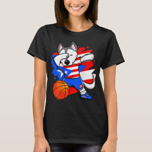 T-shirt Dabbing Husky Porto Rico Fans de basket Jersey S