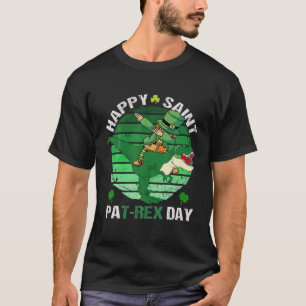 T-shirt Dabbing Leprechaun Riding St Pat-Rex Dinosaur Sain