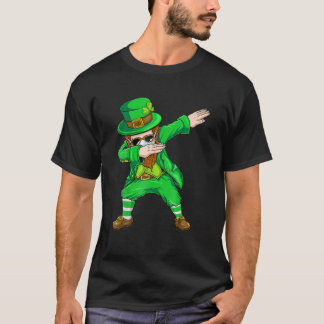 T-shirt Dabbing Leprechaun Visage Masque St Patrick's Day 
