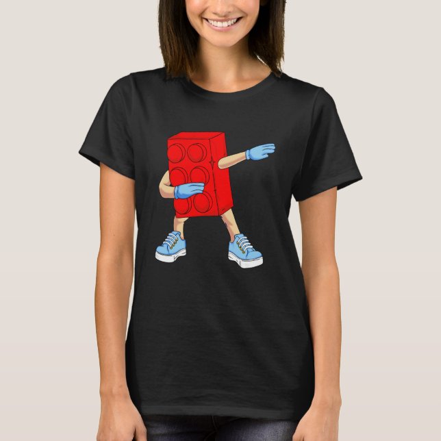 T-shirt Dabbing Master Builder  Building Block Bricks (Devant)