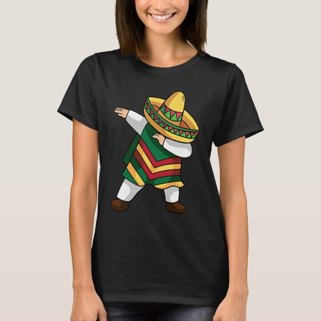 T-shirt Dabbing Mexicaine Poncho Cinco De Mayo Costume (Devant)