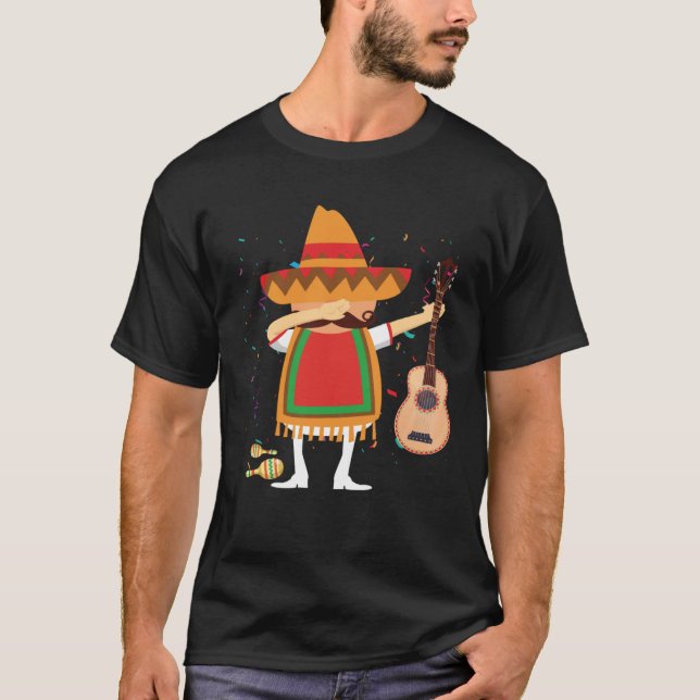 T-shirt Dabbing Mexican Mariachi Poncho Cinco de Mayo  Dab (Devant)