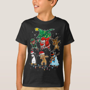 T-shirt Dabbing Noël Père Noël Elf Reindeer et amis S