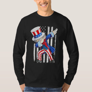 T-shirt Dabbing Oncle Sam 4 juillet Enfants Garçons Fille 