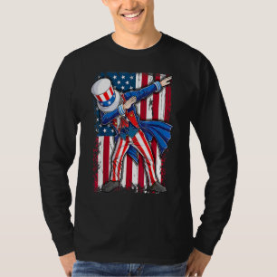 T-shirt Dabbing Oncle Sam 4 juillet Hommes Enfants Garçons