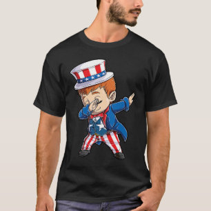 T-shirt Dabbing Oncle Sam Boy 4 juillet Enfants Hommes Amé