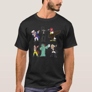 T-shirt Dabbing Oncle Sam Et Amis 4 juillet Garçons Gir