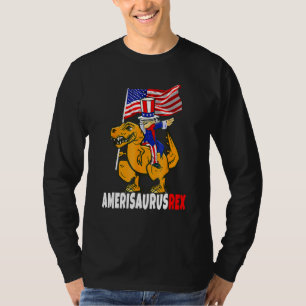 T-shirt Dabbing Oncle Sam Riding Dinosaur Rex 4 juillet