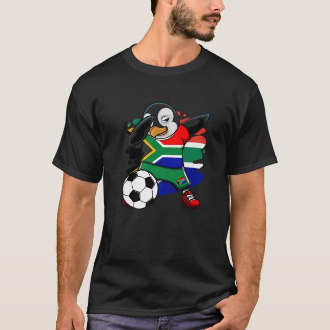 T-shirt Dabbing Penguin Afrique du Sud Fans de football Je (Devant)