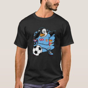 T-shirt Dabbing Penguin Fiji Soccer Fans Jersey Drapeau Fo