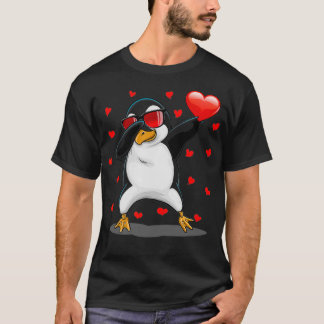 T-shirt Dabbing Penguin Lunettes de soleil Valentines Jour