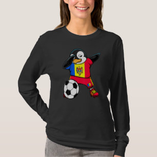 T-shirt Dabbing Penguin Moldova Soccer Fans Jersey Footbal