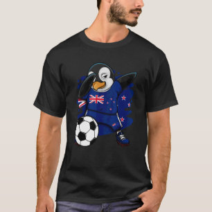 T-shirt Dabbing Penguin New Zealand Soccer Fan Jersey Pied
