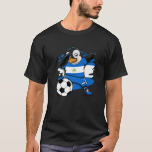 T-shirt Dabbing Penguin Nicaragua Soccer Fans Jersey Footb