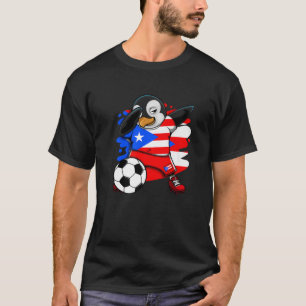 T-shirt Dabbing Penguin Porto Rico Soccer Fan Jersey Pied