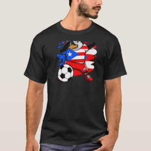 T-shirt Dabbing Penguin Porto Rico Soccer Fan Jersey Pied