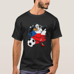 T-shirt Dabbing Penguin République tchèque Fans de footbal