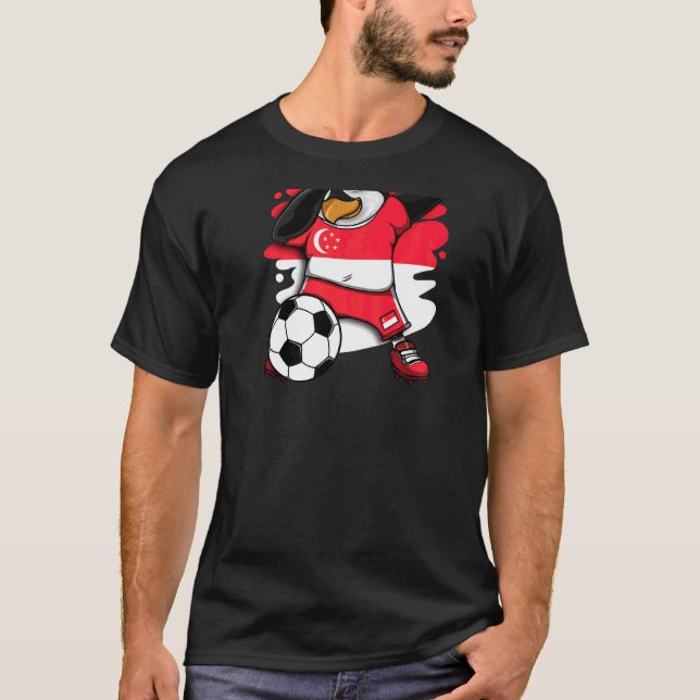 T-shirt Dabbing Penguin Singapour Fans de football Jersey  (Devant)