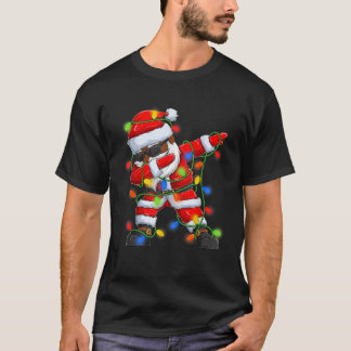 T-shirt Dabbing Père Noël Black African American Boys Homm