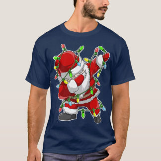 T-shirt Dabbing Père Noël Christmas Tree Lights Xmas Garço