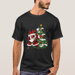 T-shirt Dabbing Père Noël Christmas Tree Lights Xmas Tee