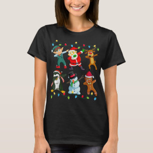 T-shirt Dabbing Père Noël Elf Friends Christmas Kids Boys 