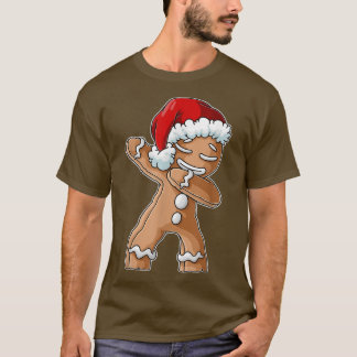 T-shirt Dabbing Père Noël Gingerbread Homme Noël Funny Noë