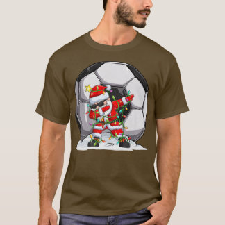 T-shirt Dabbing Père Noël Pour Garçons Filles Noël Soccer 