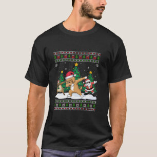 T-shirt Dabbing Père Noël Reindeer Cockapoo Dog Tree Lumiè