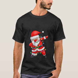 T-shirt Dabbing Père Noël Xmas Lumières Cadeaux Enfants Fi
