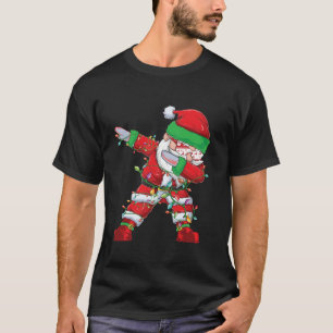 T-shirt Dabbing Père Noël Xmas Lumières Cadeaux Enfants Fi