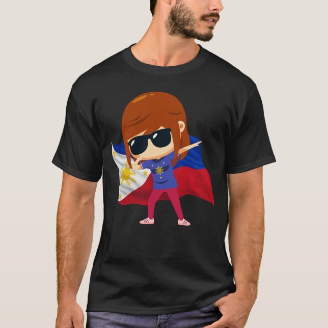 T-shirt Dabbing Philippines Fille Fier Philippine Aimer Pi (Devant)