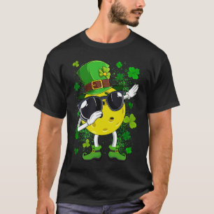 T-shirt Dabbing Pickleball Ball Leprechaun St Patrick's Da