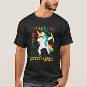 T-shirt Dabbing Ready To Rock Unicorn De 2E Année Retour À