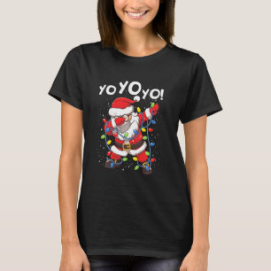 T-shirt Dabbing Santa Claus Dans Le Masque Visage Garland
