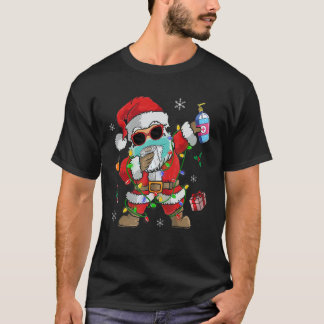 T-shirt Dabbing Santa Claus With Christmas Light Merry Chr